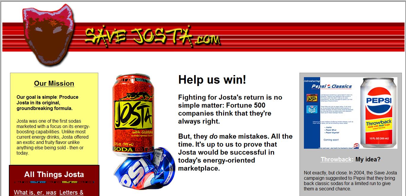 This takes you to the Save Josta website